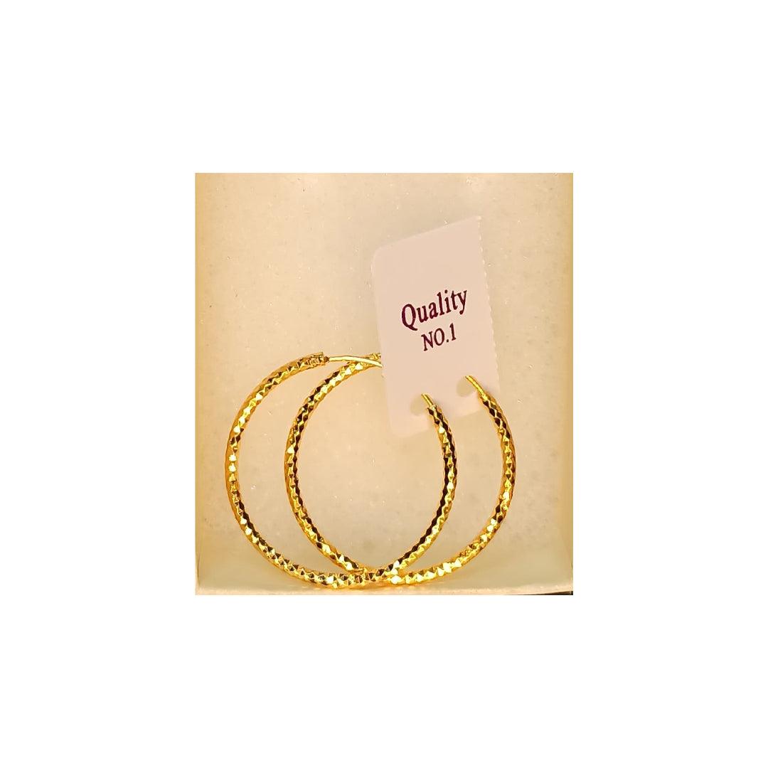 Golden Stainless Steel Stud Earings - 078