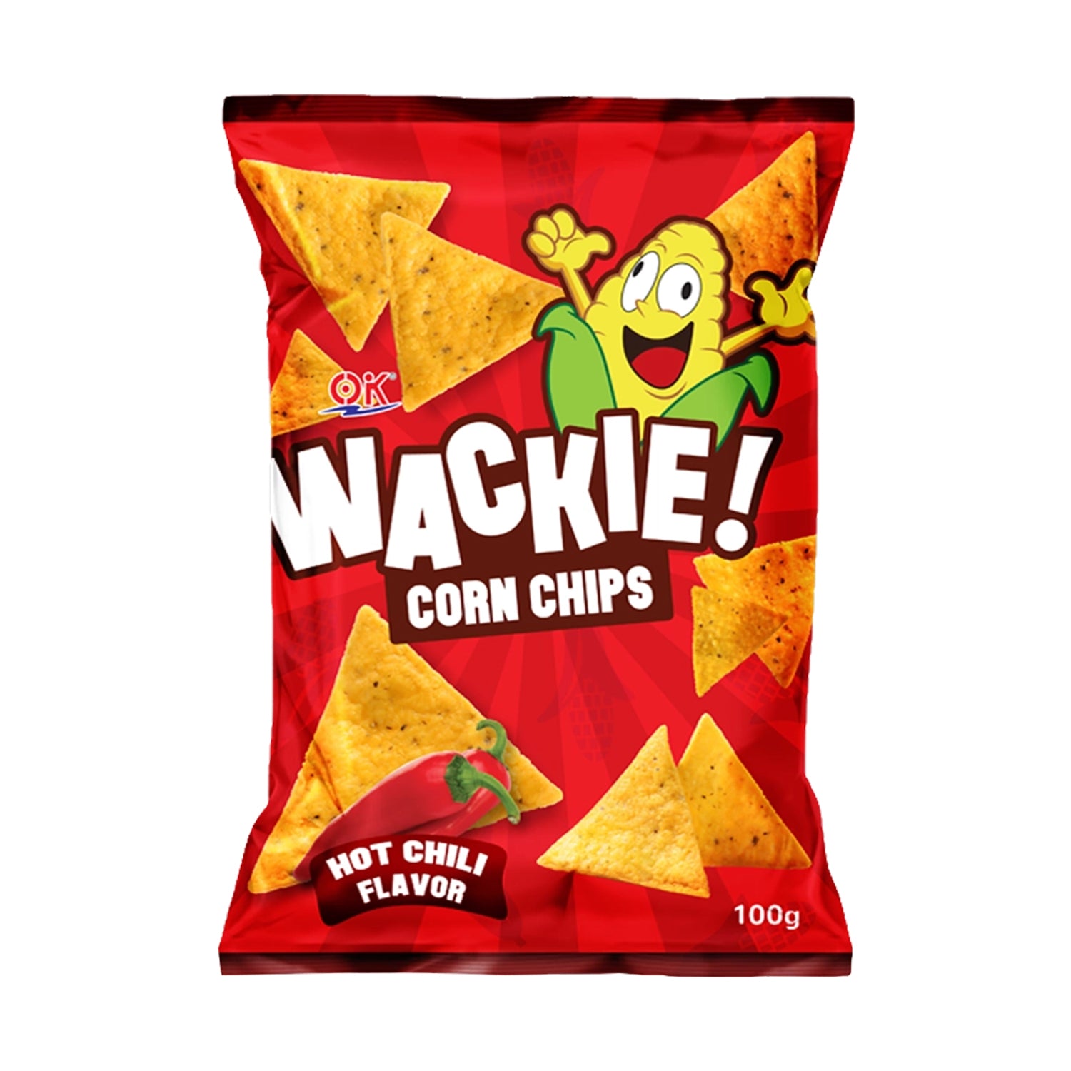 Wackie Corn Chips Hot Chilli Flavor - 100g