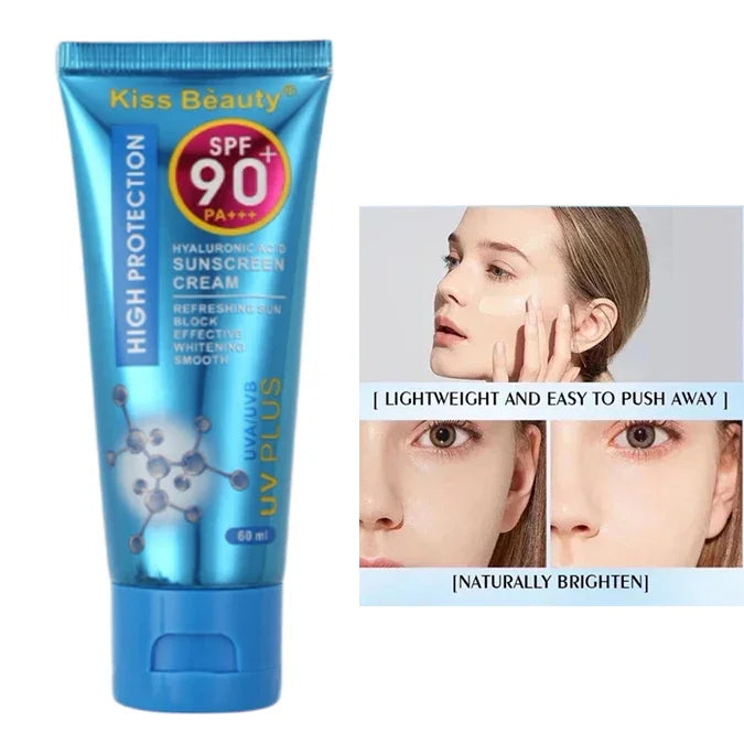 Kiss Beauty Hyaluronic Acid Sunscreen Cream SPF 90+ PA+++ - 60ml
