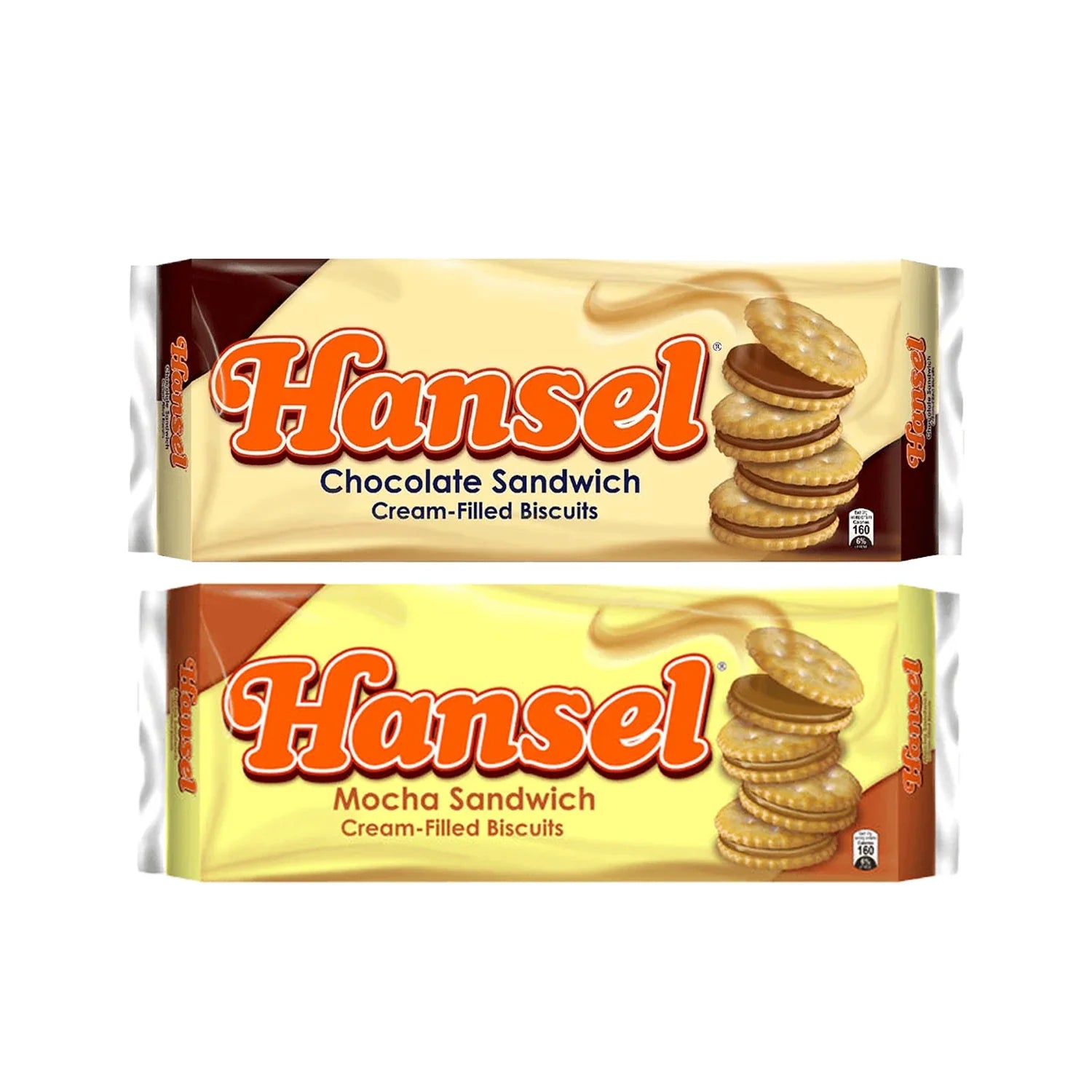 Hansel Chocolate + Mocha Sandwich Cream Biscuits 10x31g (2 Pack) Offer