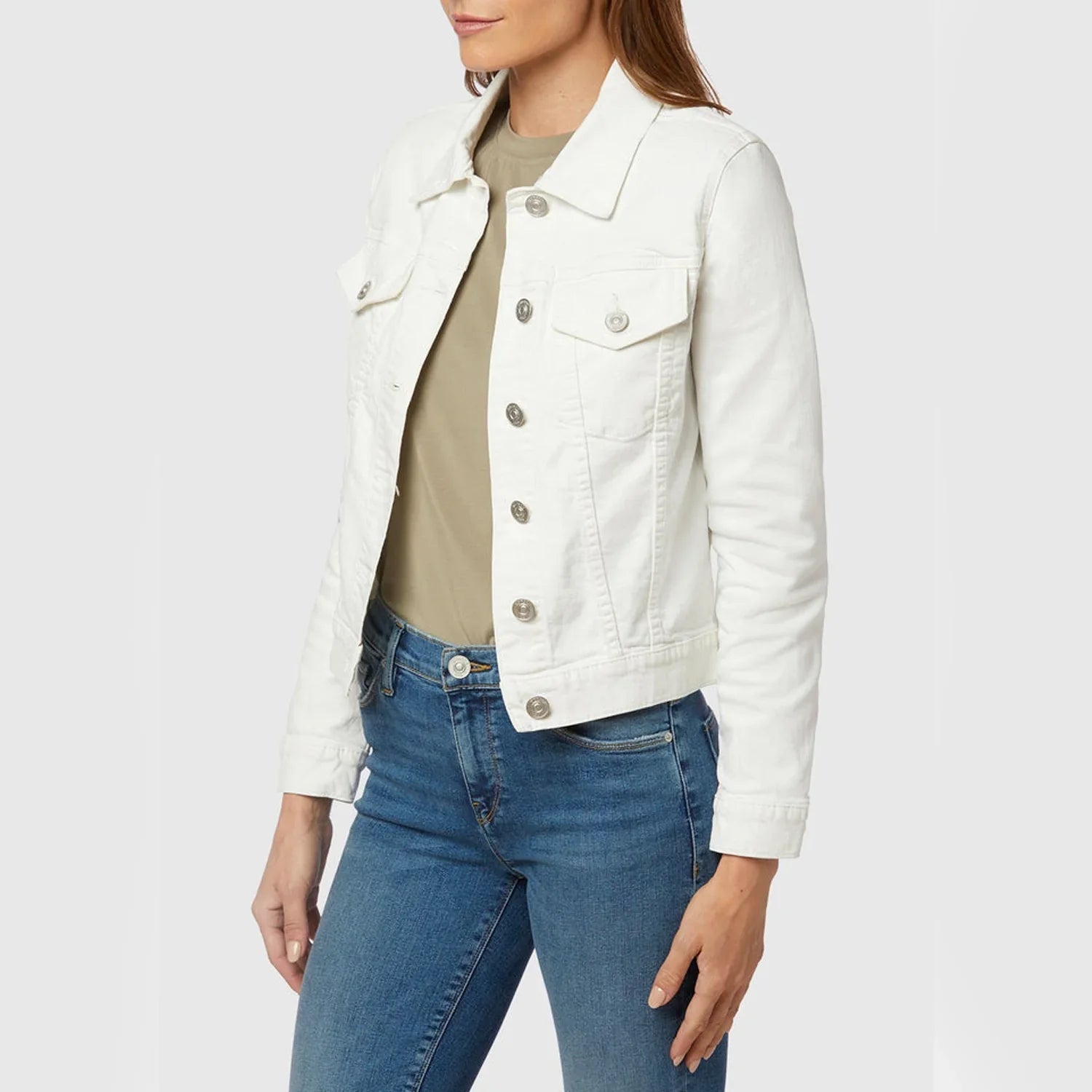 Women's White Classic Denim Jacket