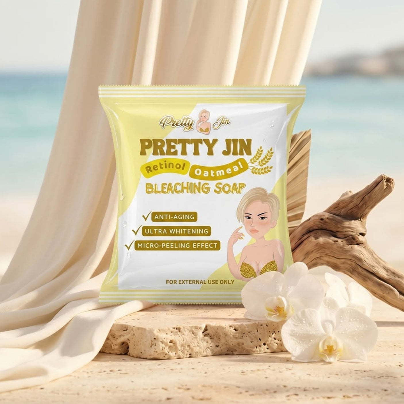 Pretty Jin Retinol Oatmeal Bleaching Soap - 70g