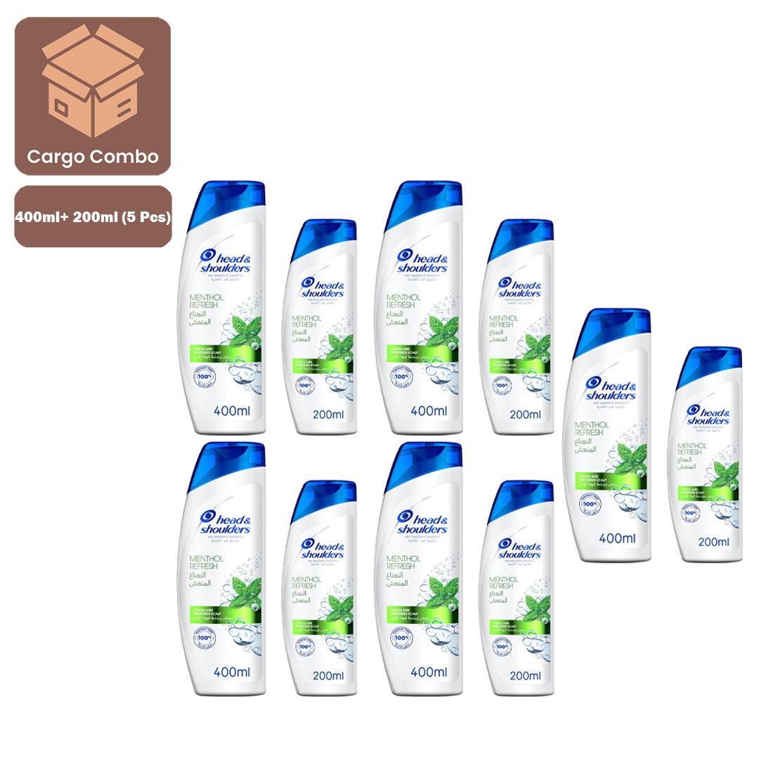 Head & Shoulders Anti-Dandruff Shampoo Menthol Refresh - 400ml+ 200ml (5 Pcs)