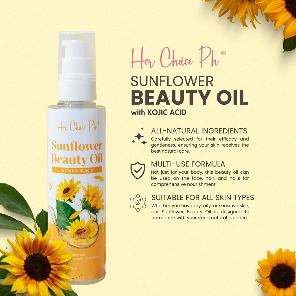Her Choice PH Sunflower Beauty Oil with Kojic Acid - 100ml
