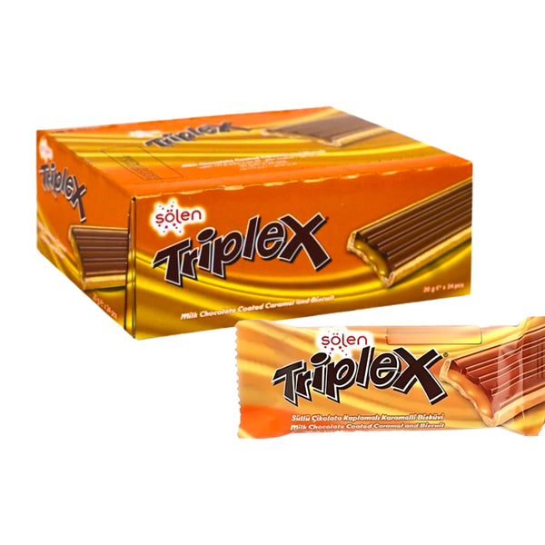 Solen Triplex Milk Chocolate Coated Caramel & Biscuit - 20g x 24Pcs