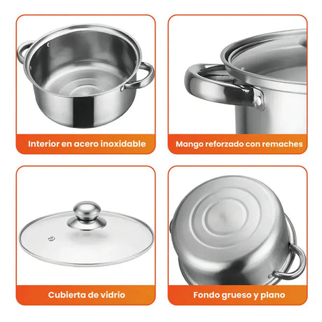 Stainless Steel Ware Stock Soup Pot 10 Pcs Set
