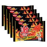 Nissin Geki Hot Chicken Flavour Instant Noodles - 80g × 5Pcs