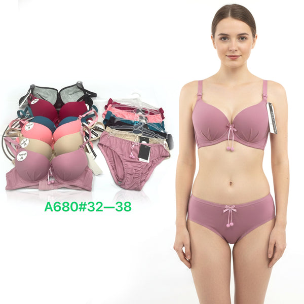 Women's Multi-Color Push Up Bra & Panty Set - A680#