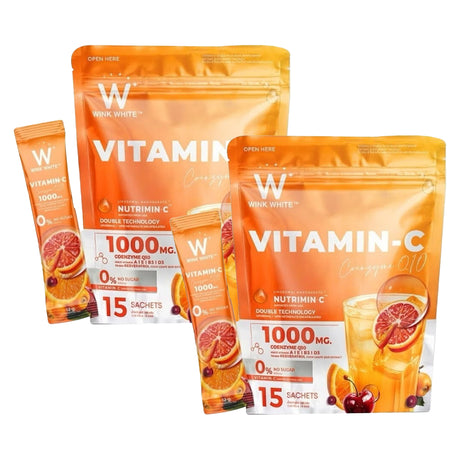 Wink White Vitamin C Coenzyme Q10 - 12g × 15 Sachets (1+1) Offer