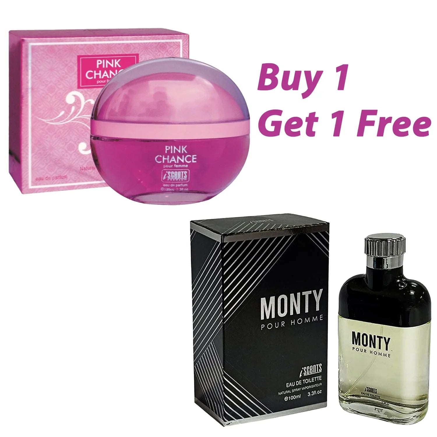 Pink Chance + Monty Men And Women Perfumes 1+1 PR-72