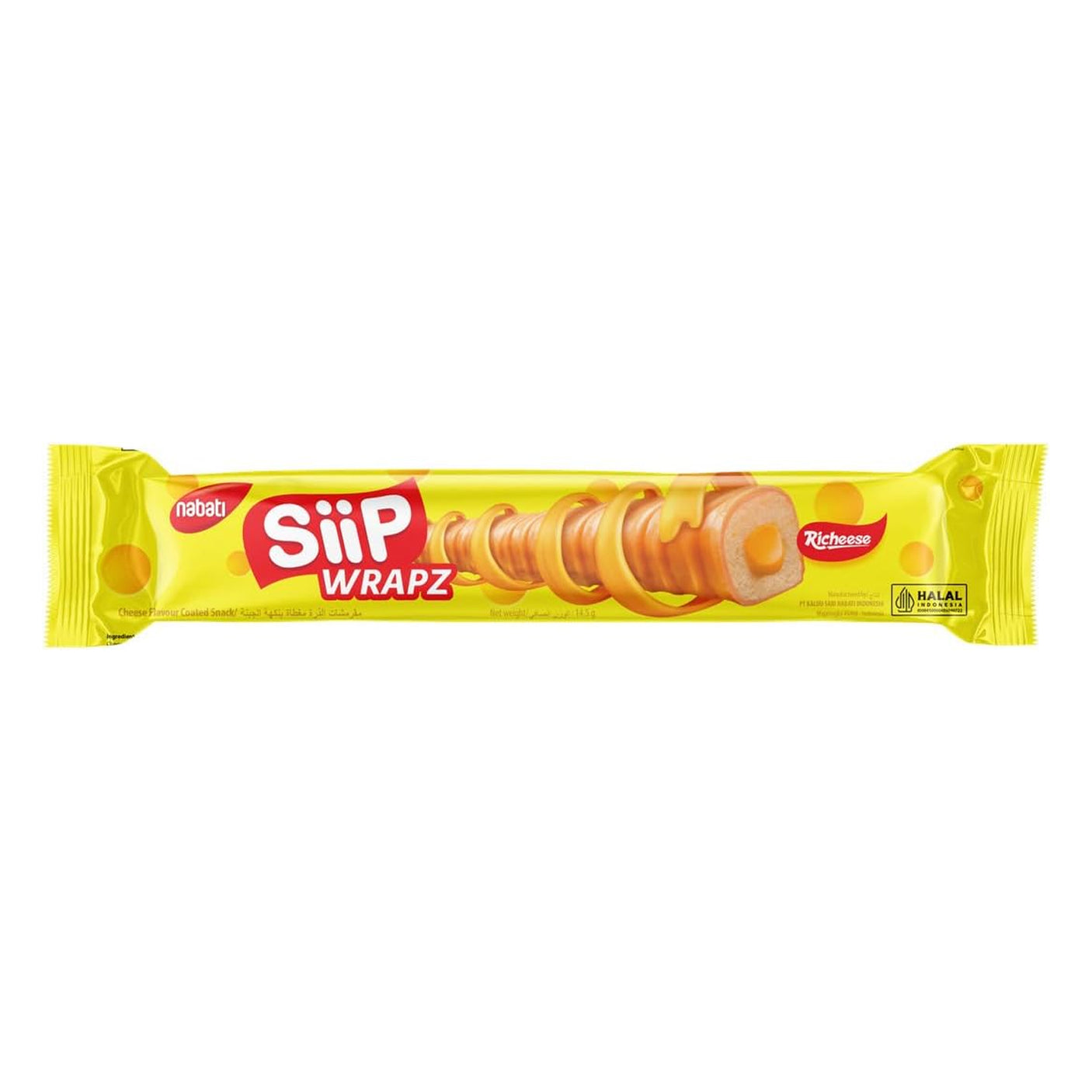 Nabati Siip Wrapz Richeese Cheese Flavour - 14.5g × 12Pcs (174g)