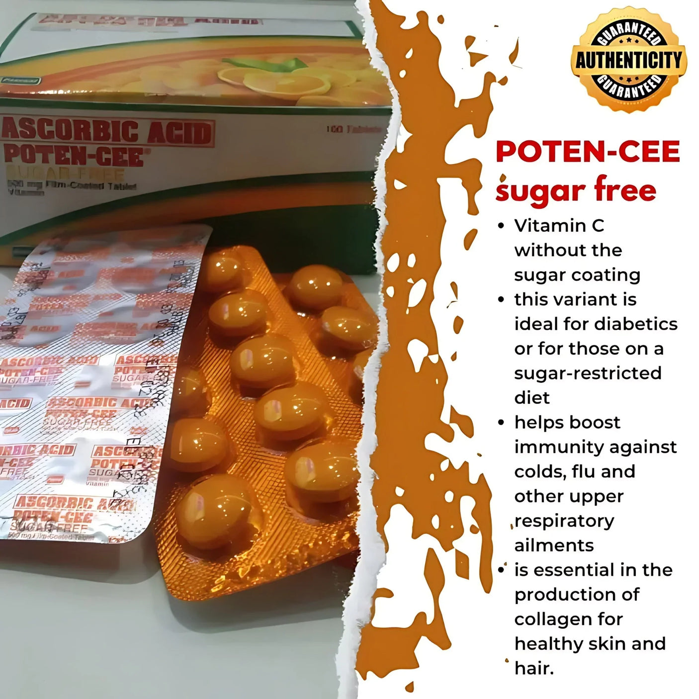 Ascorbic Acid Sugar-Free Poten-Cee - 10s