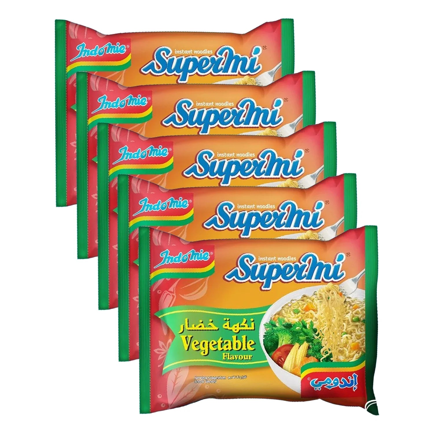Indomie Instant Noodles Supermi Vegetable Flavour - 5Pcs x 70g
