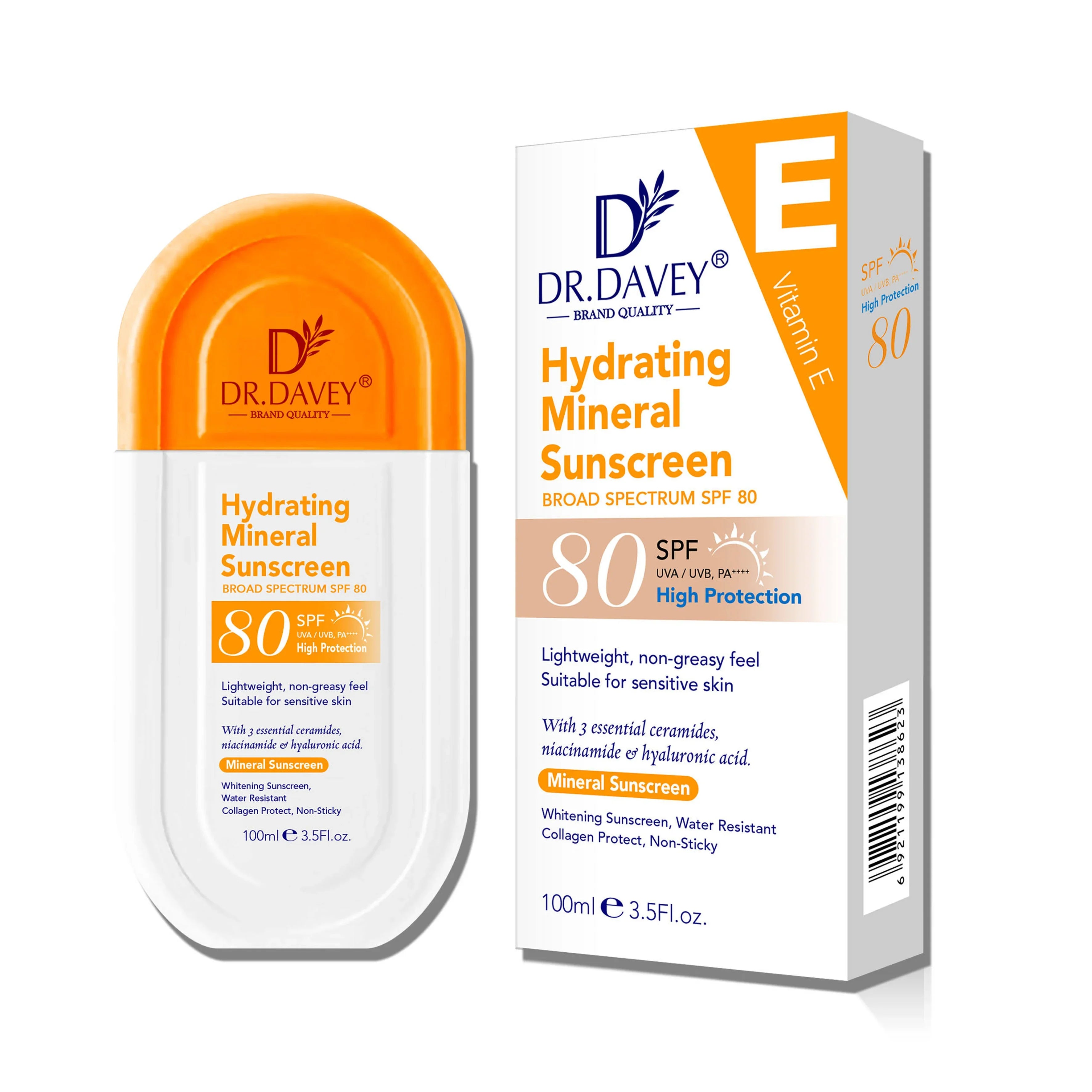 Dr. Davey Hydrating Mineral Sunscreen SPF80 PA++++ - 100ml