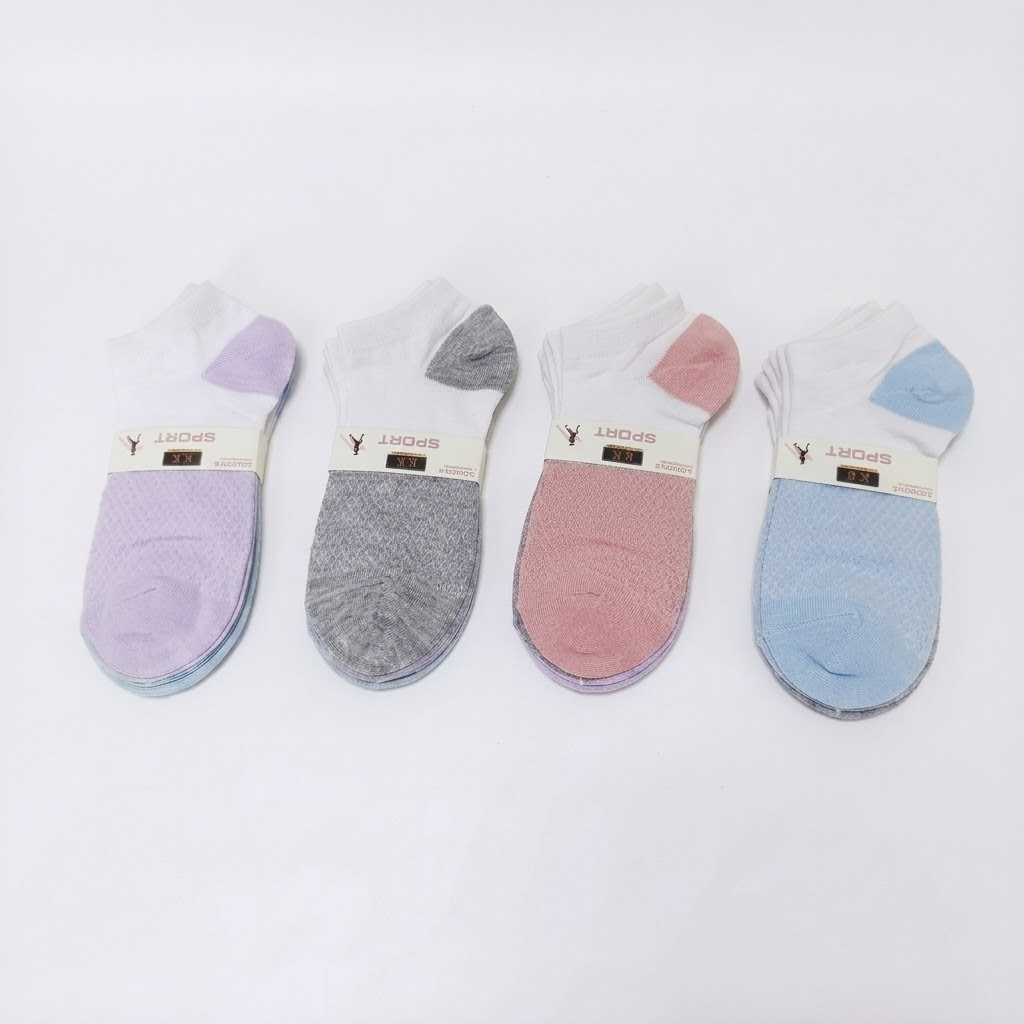 Low-Cut Athletic Ankle Socks 3 Pairs Set - C1