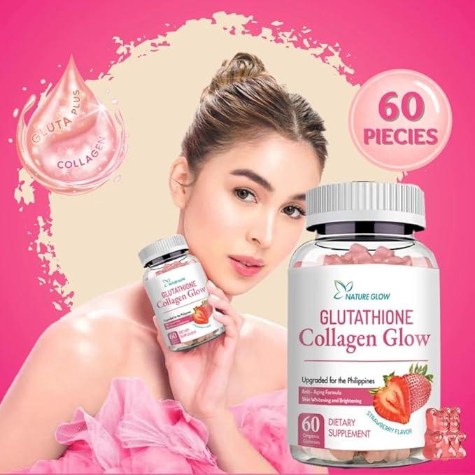 Nature Glow Glutathione Collagen Glow Strawberry - 60 Gummies
