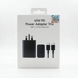 Trio Port 65W Fast Charging PD Power Adapter