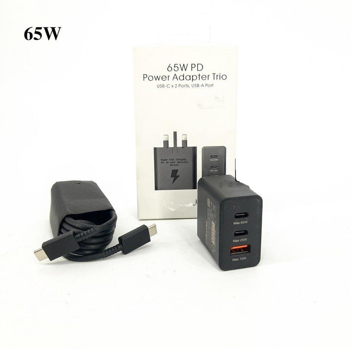 65w PD Power Adapter Charger 3in1 Type C 2 and USB Port - Pinoyhyper