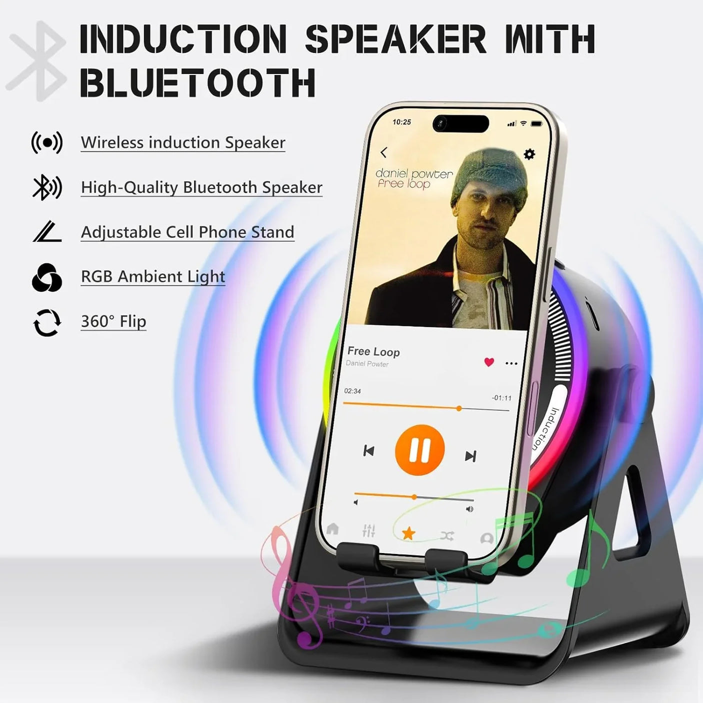 Portable Wireless Induction Bluetooth Speaker ZJ-08