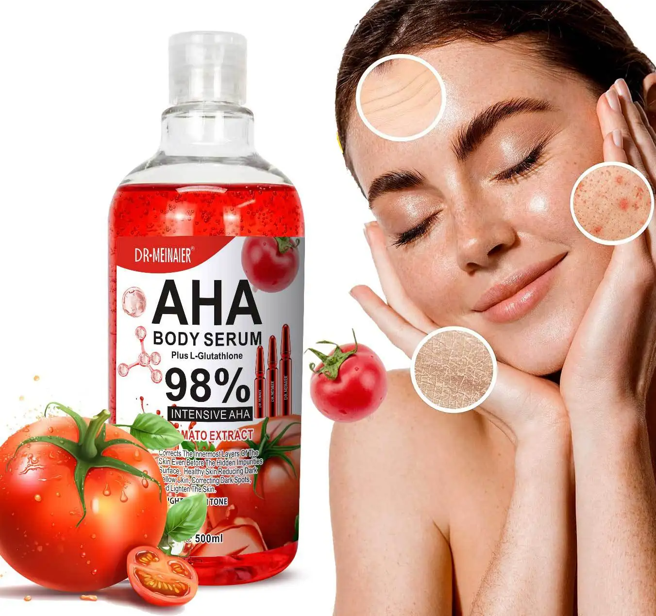 Dr.Meinaier 98% Intensive AHA Body Serum Tomato Extract - 500ml