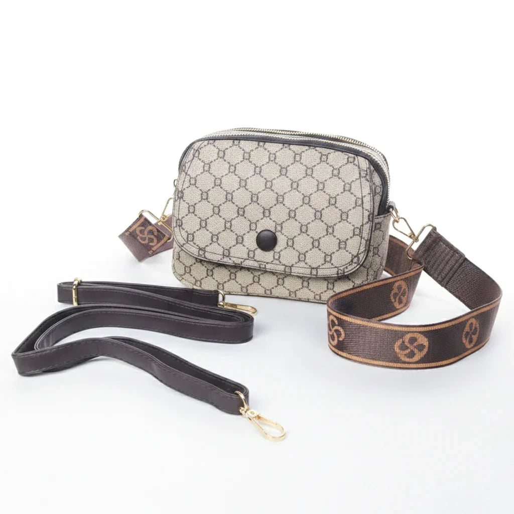 Women's Classic Design Crossbody Bag With Two Straps - 3015#
