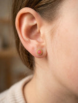 Golden Stainless Steel Stud Earings - 115