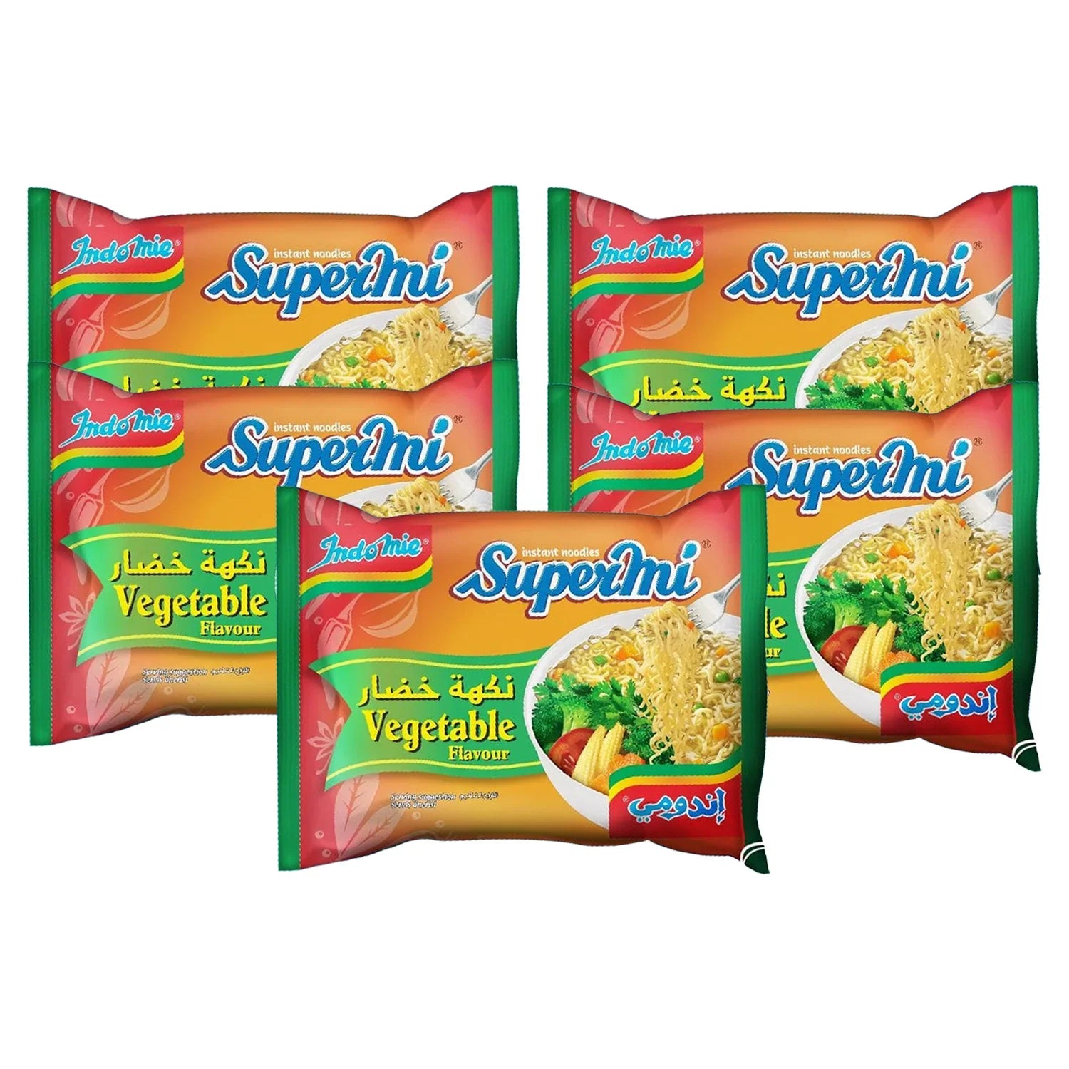 Indomie Instant Noodles Supermi Vegetable Flavour - 5Pcs x 70g