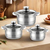 Haus Roland Stainless Steel Cookware 6 Pcs Set HR131-2