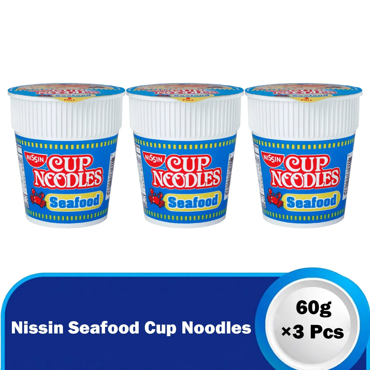Nissin Seafood Cup Noodles - 60g × 3 Pcs (Offer)