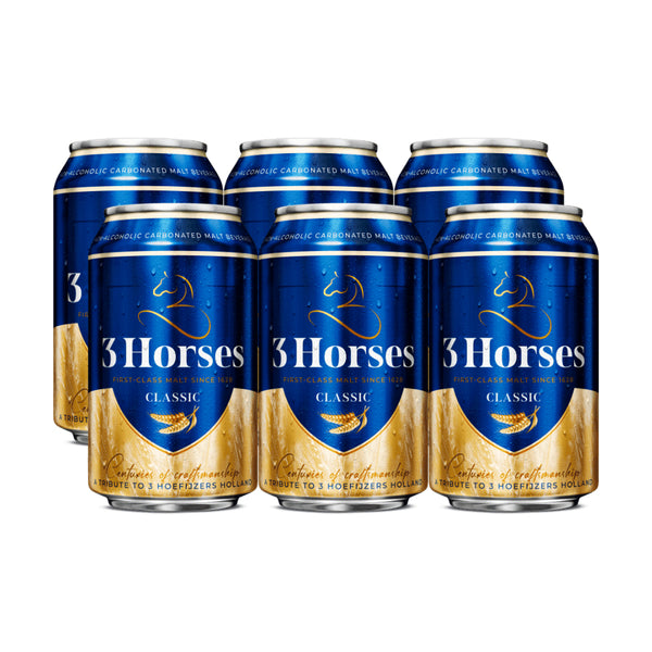 Three Horses First Class Malt Beverage Can Classic - 330ml × 6 Pcs