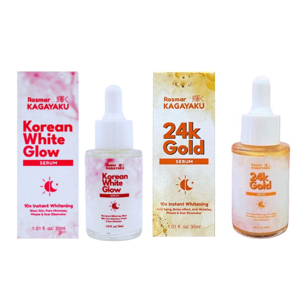 Rosmar Kagayaku 24K Gold & Korean White Glow Serum - 30ml × 2 Pcs