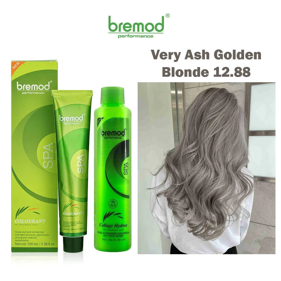 Bremod 12.88 Very Ash Golden Blonde Color With Oxidizer - 100ml+100g