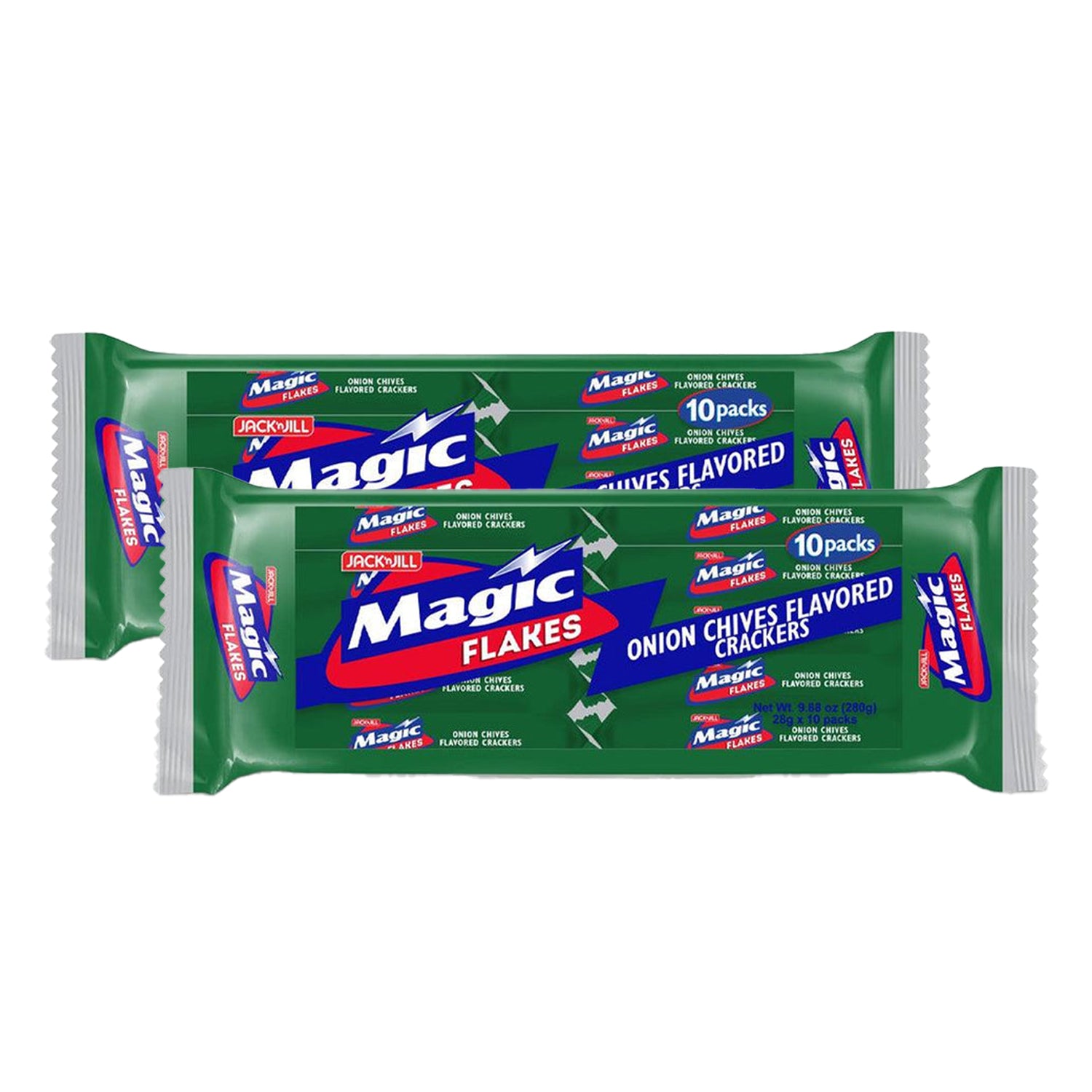 Jack 'n Jill Magic Flakes Onion Chives Crackers - 28g × 10s (1+1) Offer