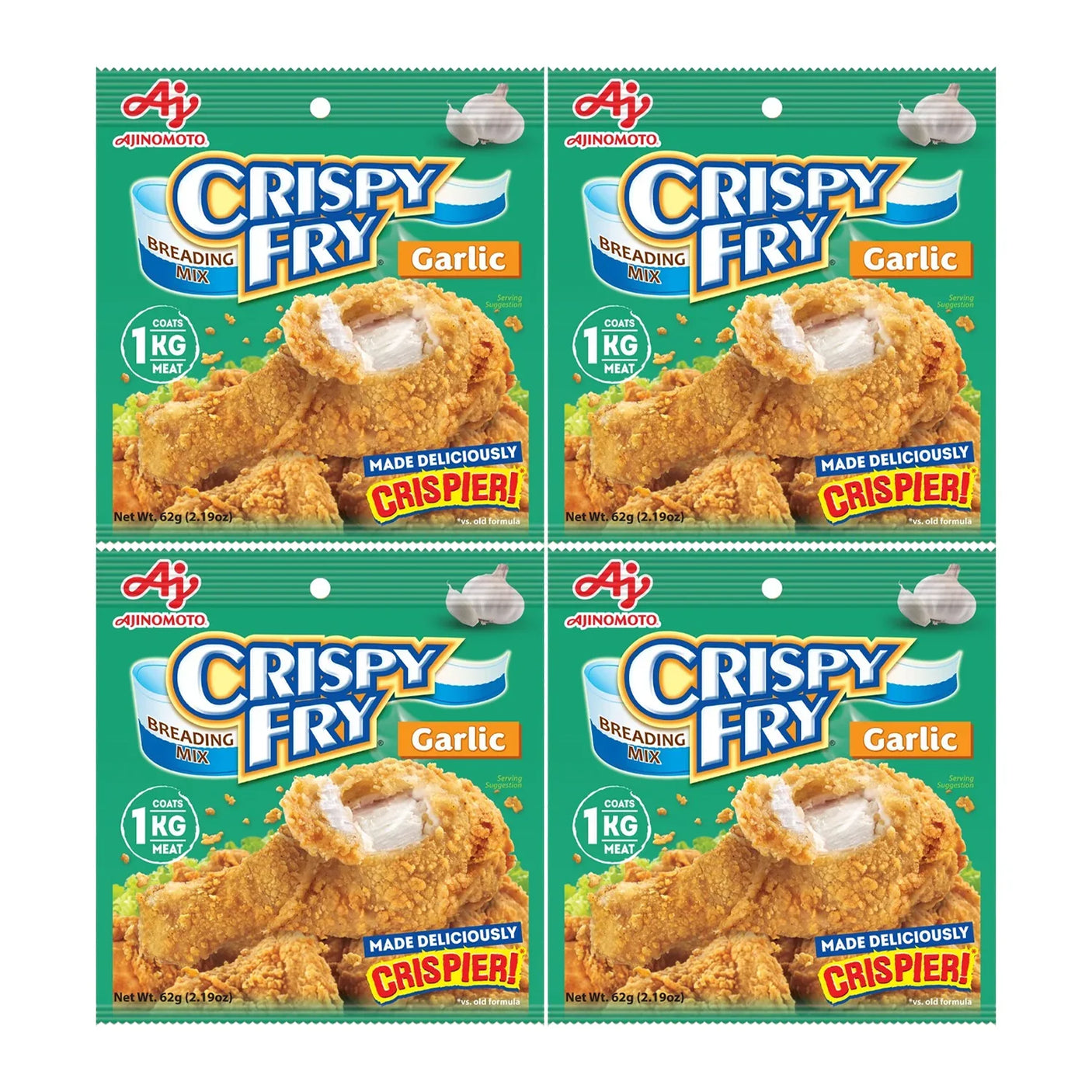 Ajinomoto Crispy Fry Garlic Breading Mix - 62g × 4 Pcs