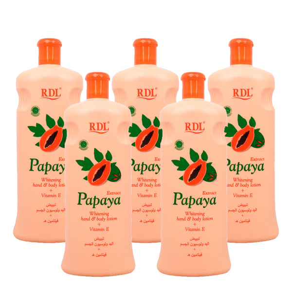 RDL Papaya Whitening Body Lotion + Vitamin E - 600ml (4+1) Offer