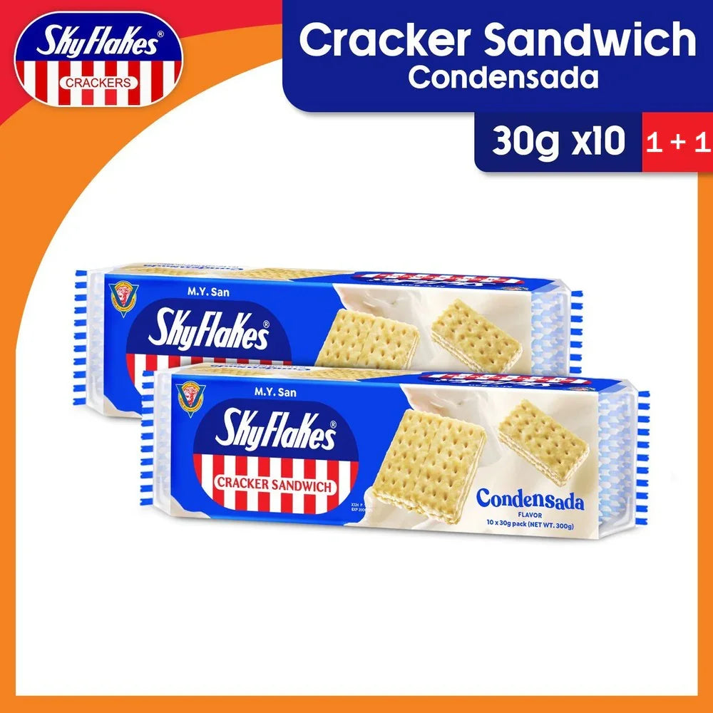 Skyflakes Cracker Sandwich Condensada 30g x 10's (1+1) Offer