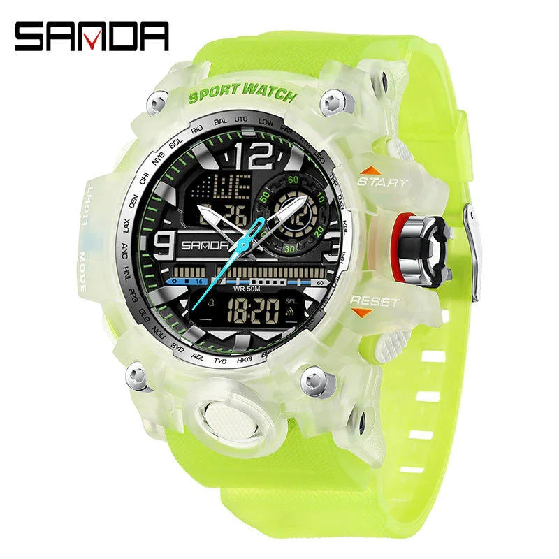 SANDA Unisex Analog-Digital Sports LED Watch - #3353