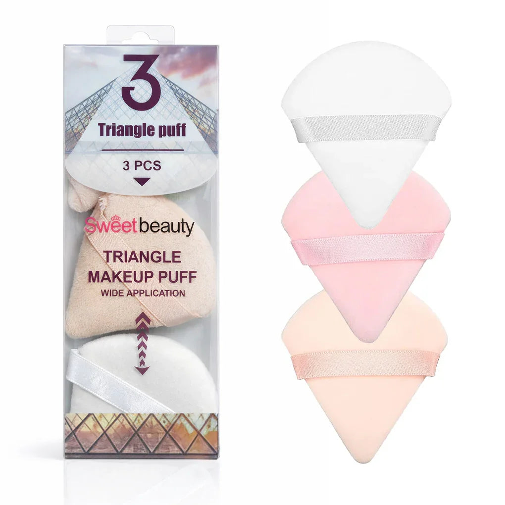 Sweet Beauty Triangle Makeup Puff - 3Pcs Set