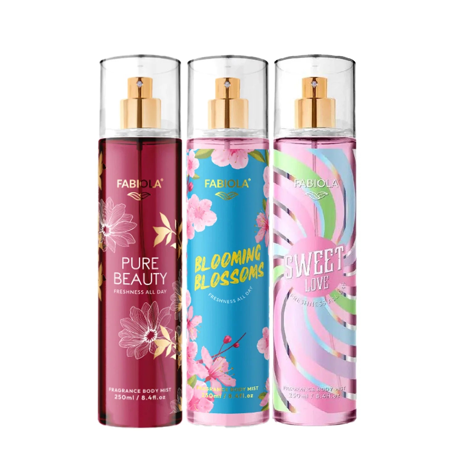 Fabiola Popular Fragrance Body Mist - 250ml × 3 Pcs (PR-69)
