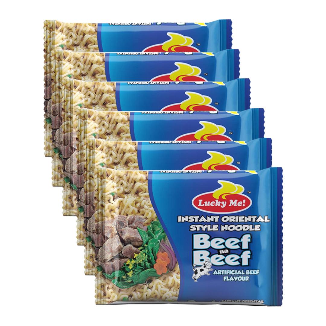 Lucky Me Instant Noodles Beef Flavour 55g Pack of 6