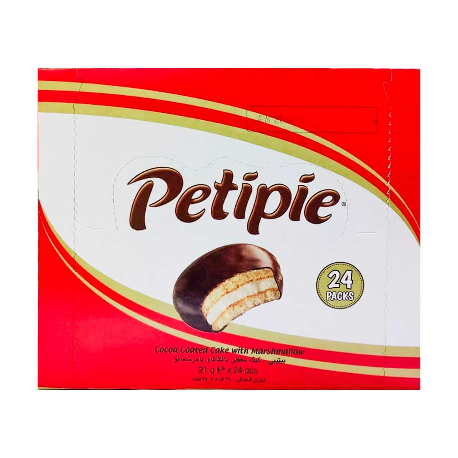 Petipie Cocoa Coated Cake With Marshmallow - 21g × 24 Pcs