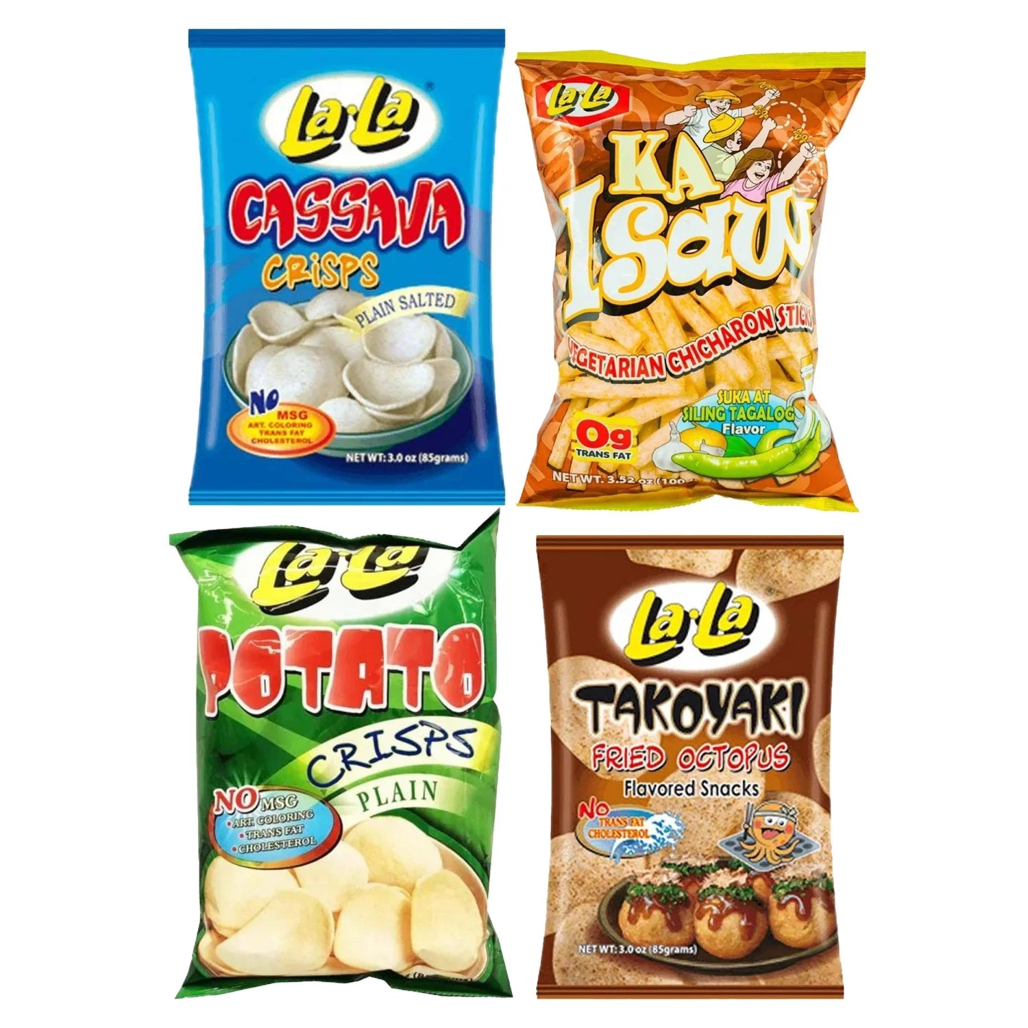 La La Assorted Flavored Snacks - 85g × 4Pcs (Offer)