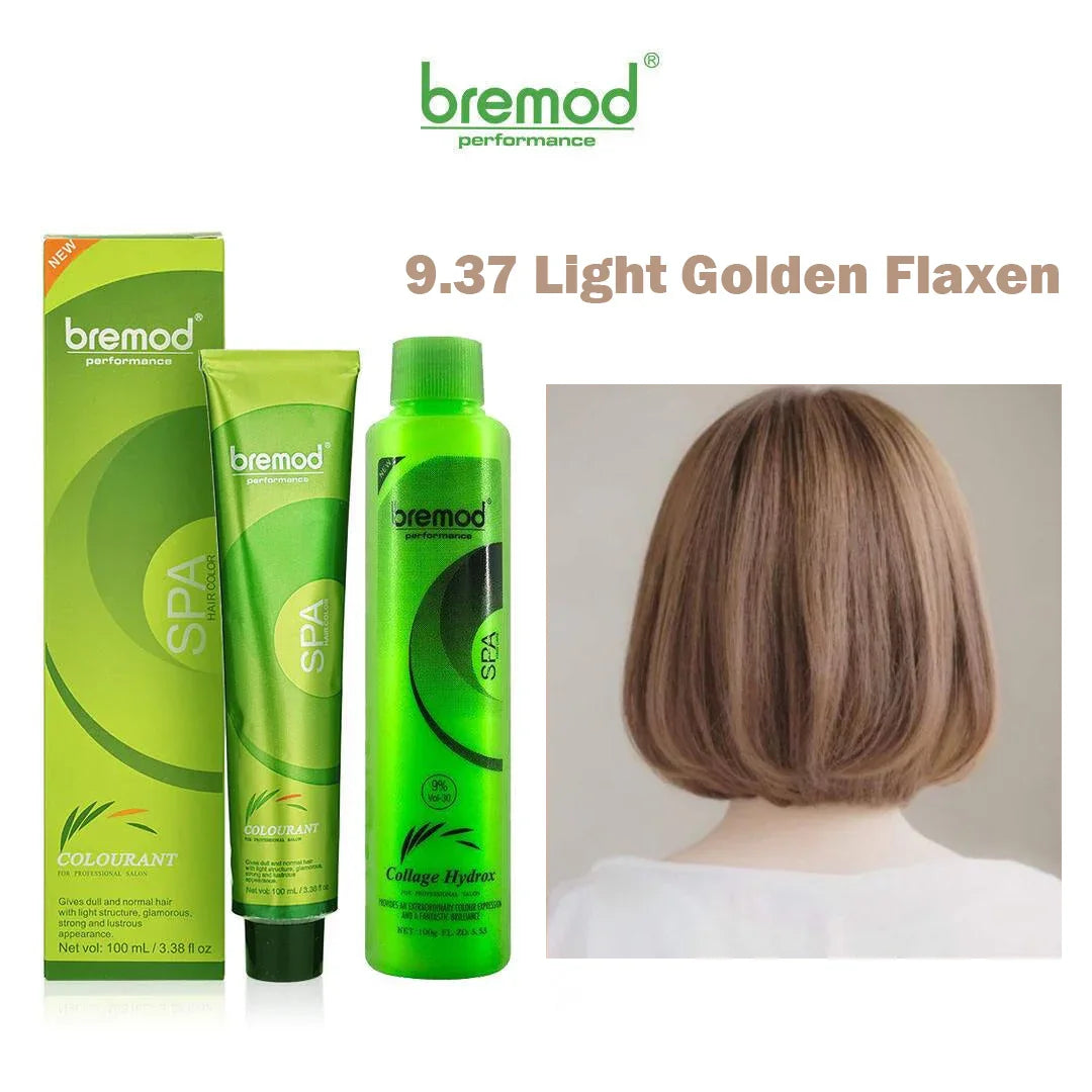 Bremod 9.37 Light Golden Flaxen Color With Oxidizer - 100ml+100g