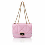 Women's Quilted Crossbody Bag with Gold Chain Strap - B101