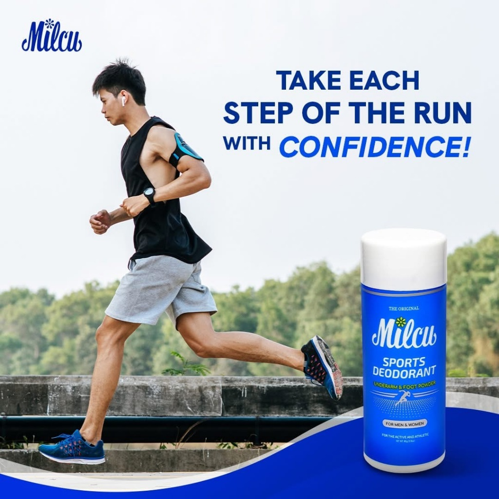 Milcu Sports Deodorant For Underarm & Foot Powder - 80g