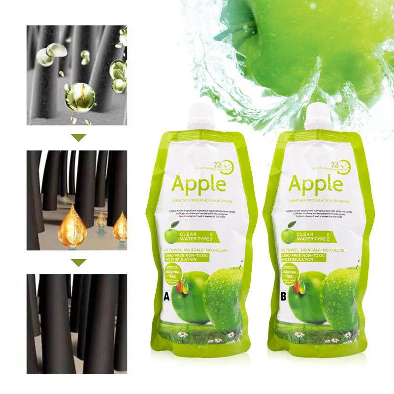 Apple Ammonia Free Black Hair Cream 72H - 500ml+500ml
