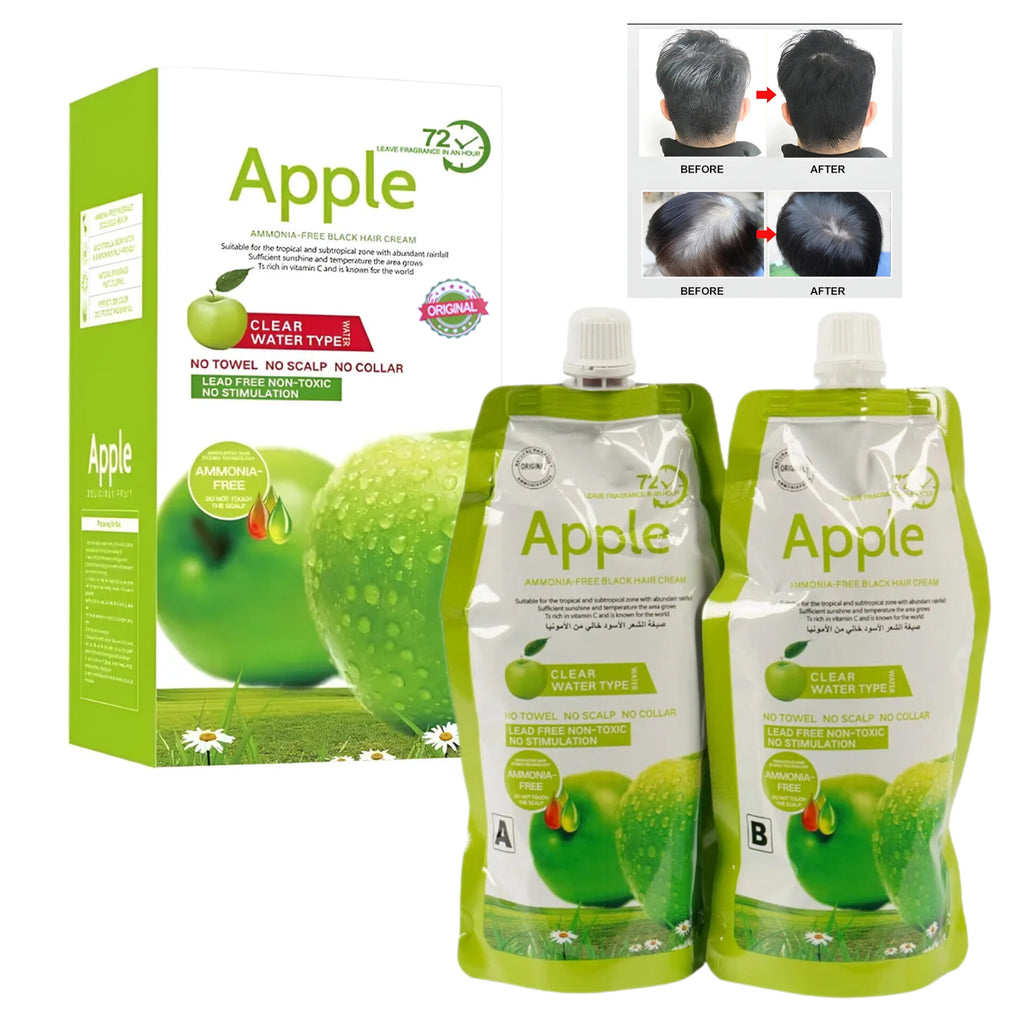 Apple Ammonia Free Black Hair Cream 72H - 500ml+500ml
