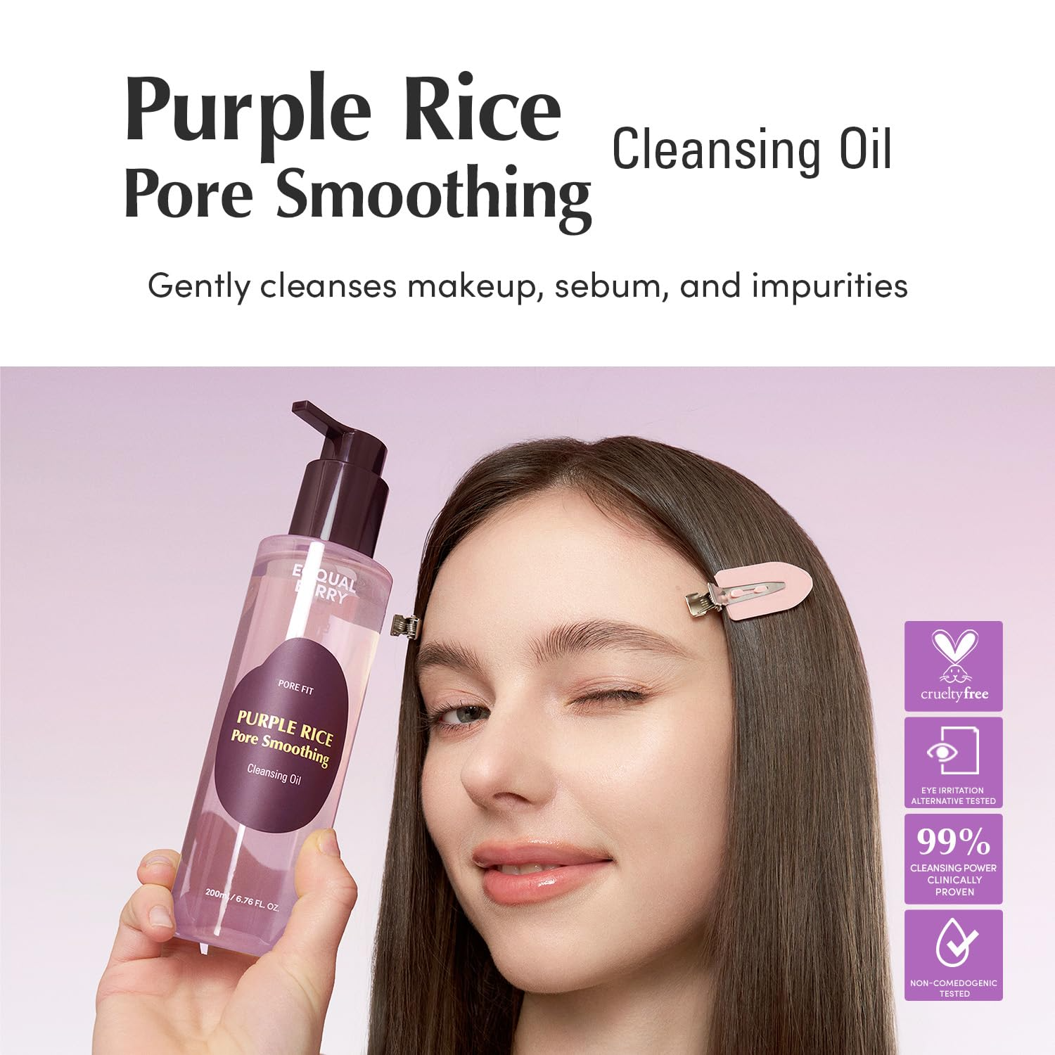Eqqualberry Purple Rice Pore Smoothing Cleansing Oil - 200ml