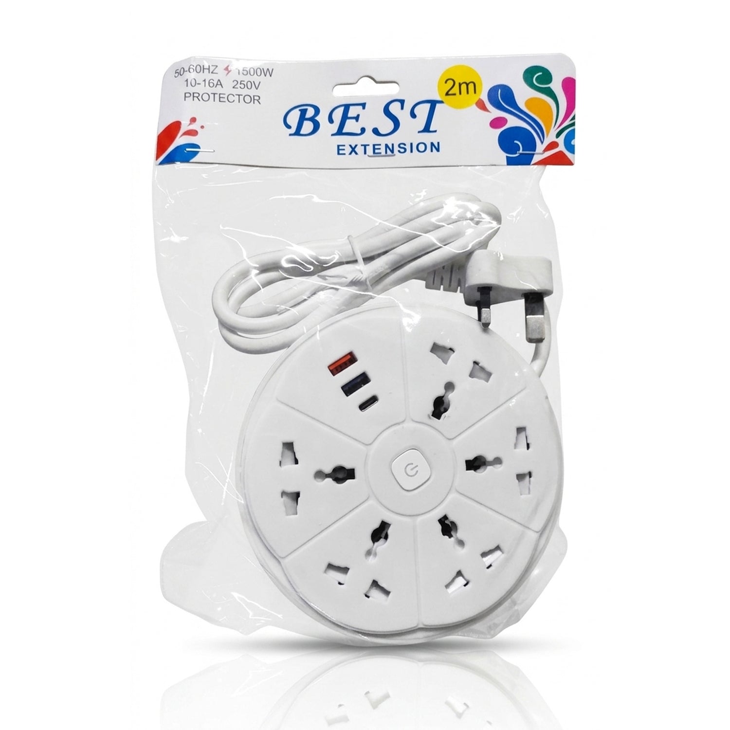 Standard 8 In 1 Power Extension - 2M