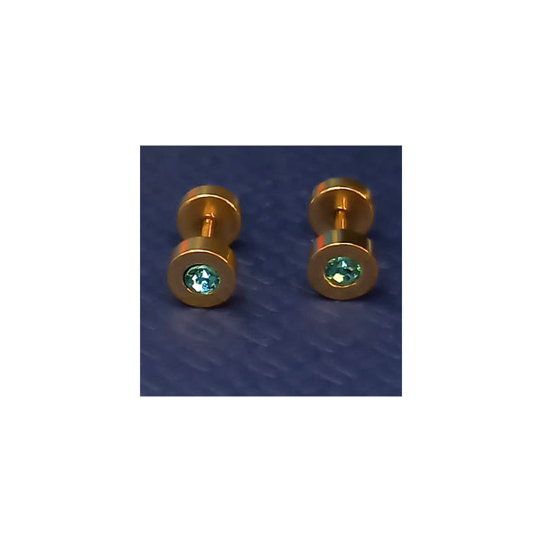 Golden Stainless Steel Stud Earings - 028